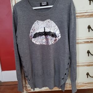 Markus Lupfer merino wool sequin sweater, Large